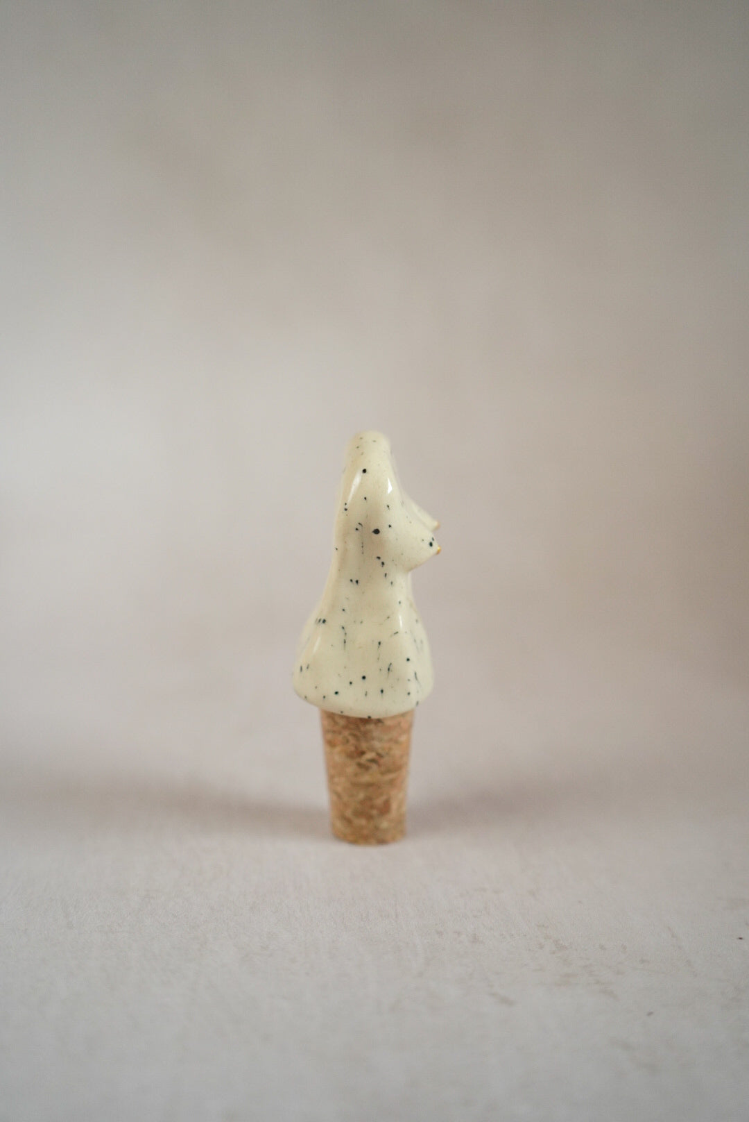 Ceramic & Cork Bottle Stopper - Woman Silhouette Design Agatha