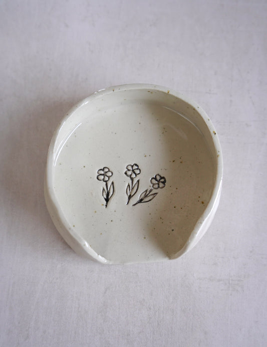 Spoon Rest - Black Flower
